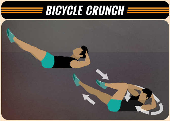 Bicycle Crunches at Home