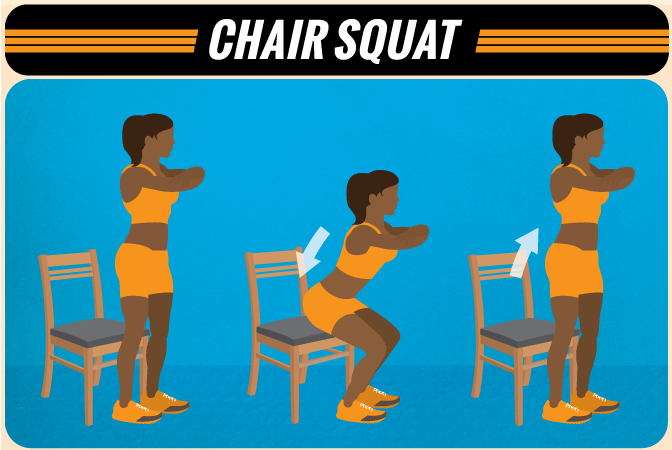 Chair Squats at Home