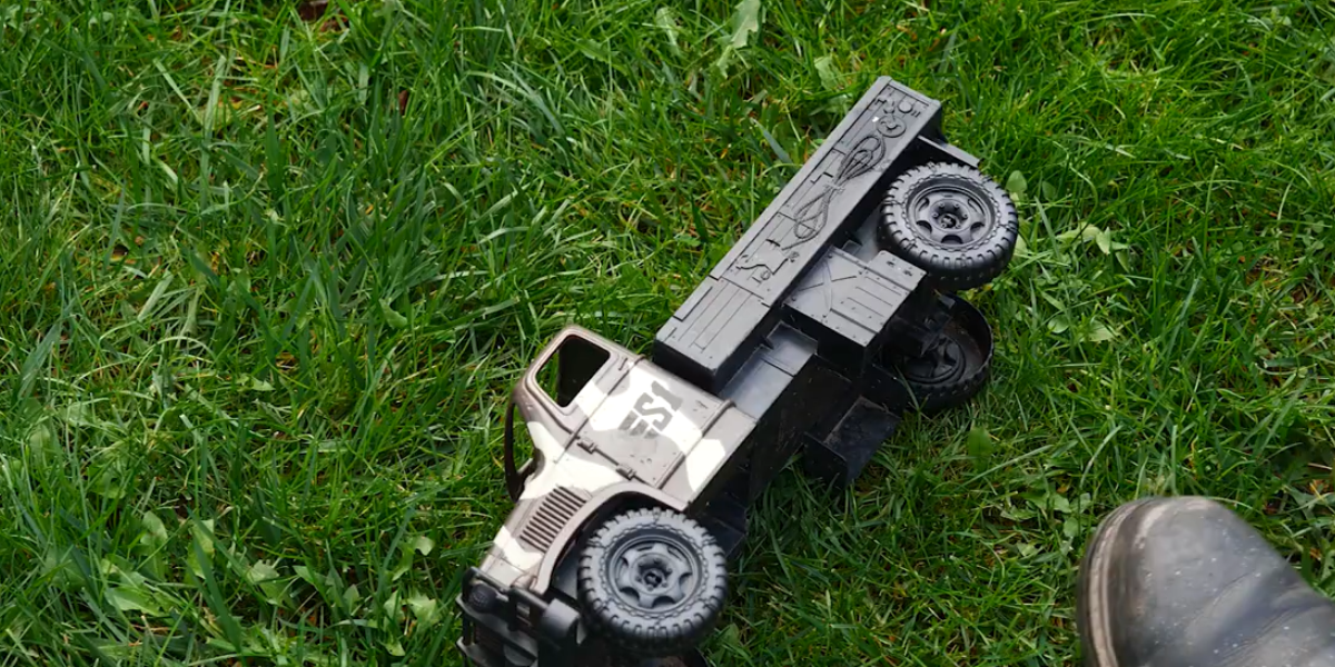 Toy lying on the grass