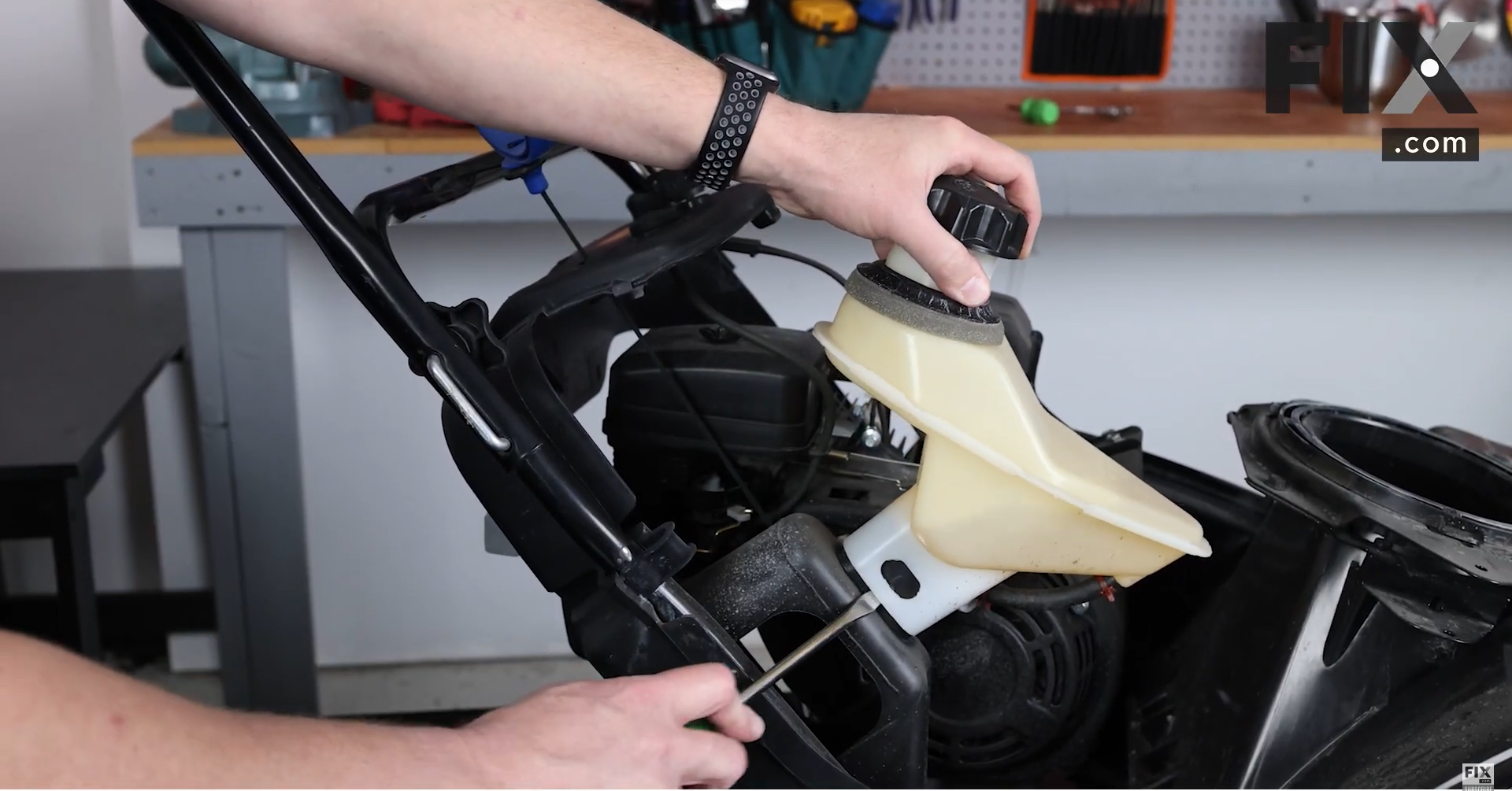 Removing the Fuel Tank from a Single Stage Snowblower