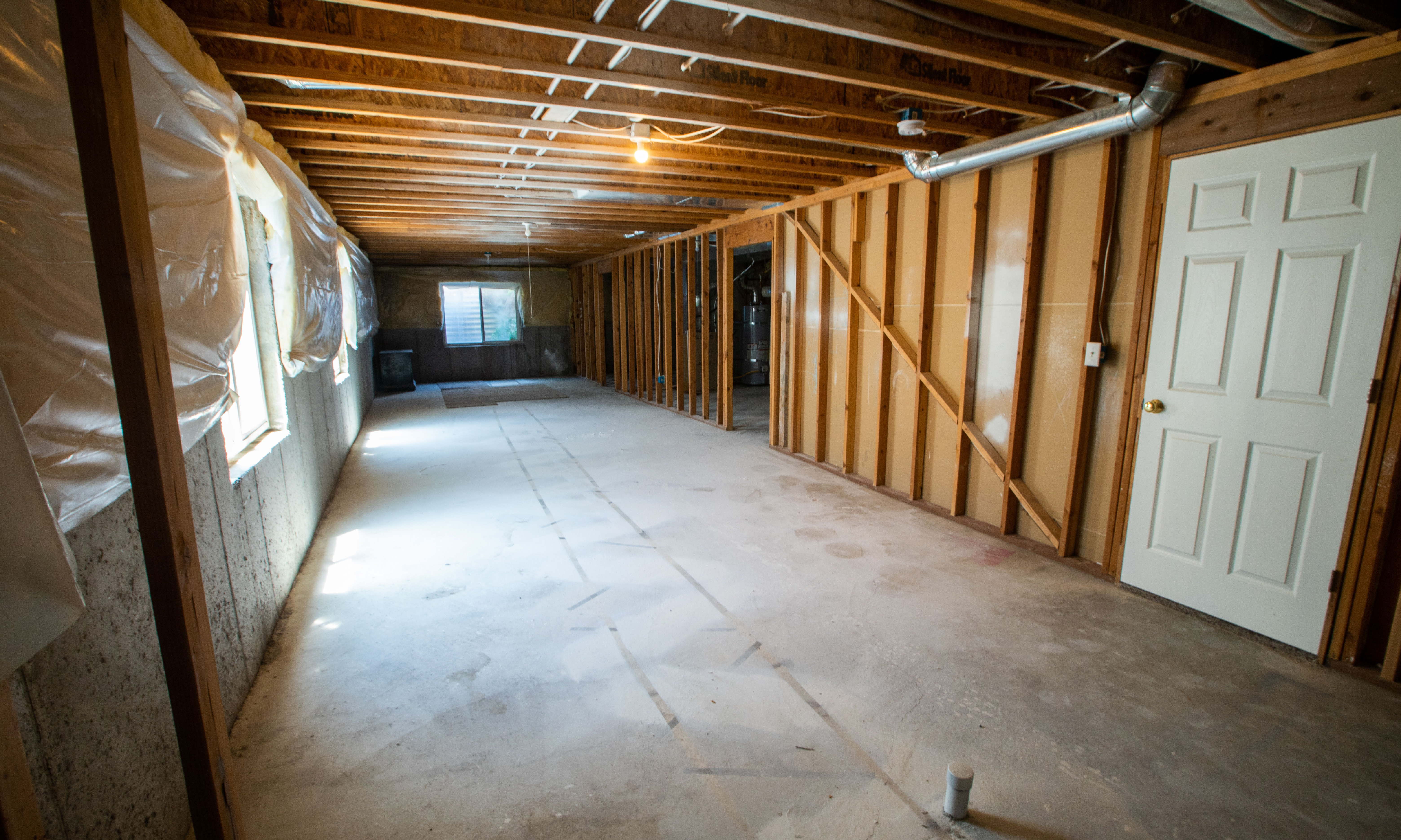 Basement Being Renovated with Water-Resistant Materials