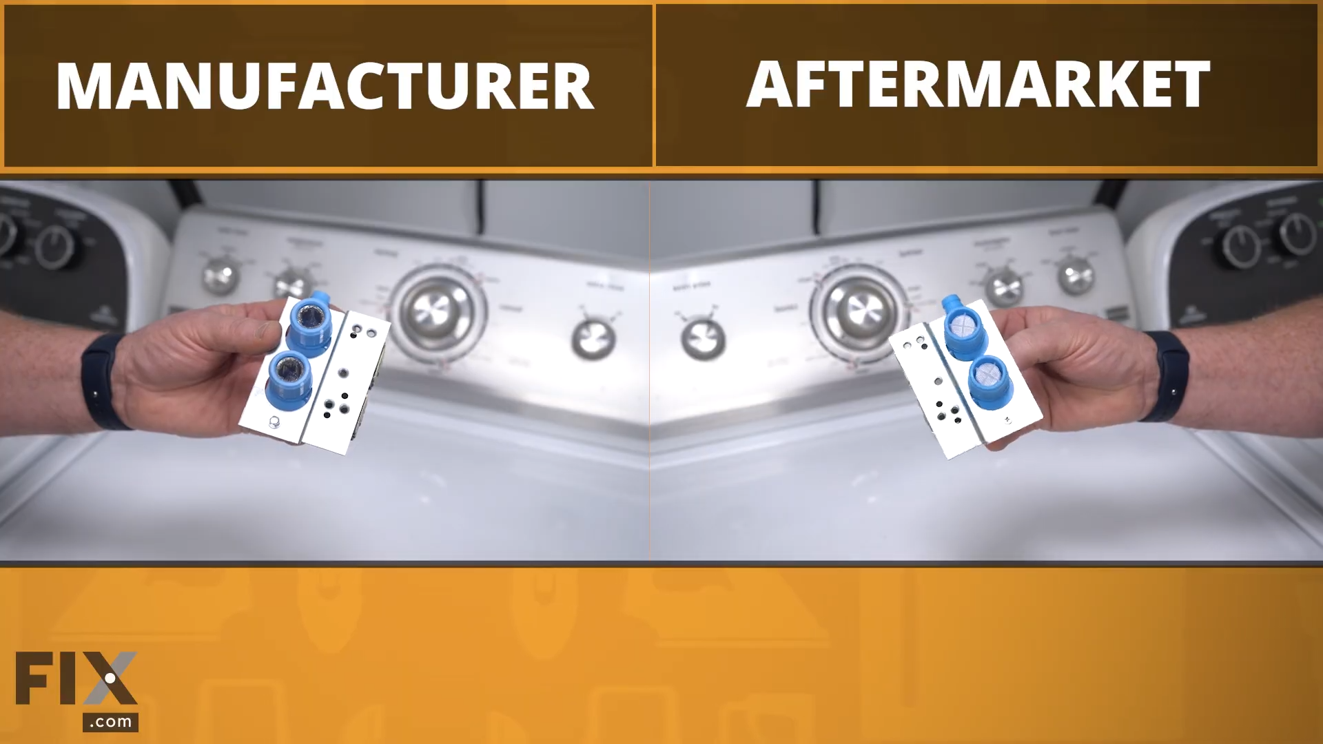 Side-by-side Comparison of an OEM Washer Inlet Valve and an Aftermarket Washer Inlet Valve