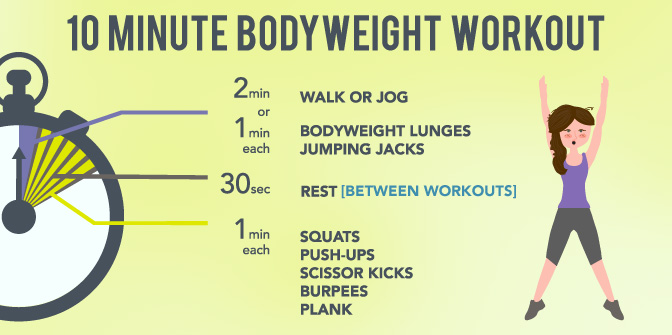 Interval Training - 10 Minute Body Weight Workout