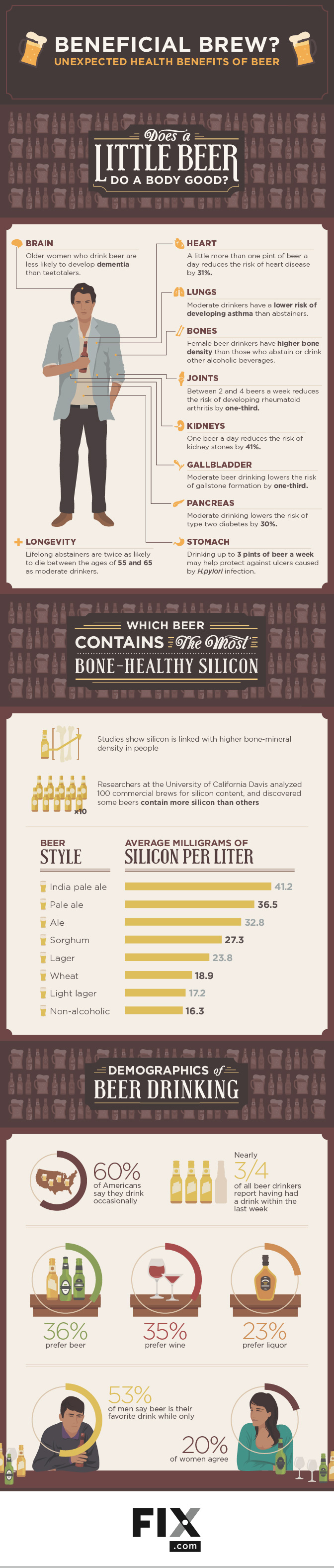 Health Benefits of Beer Infographic