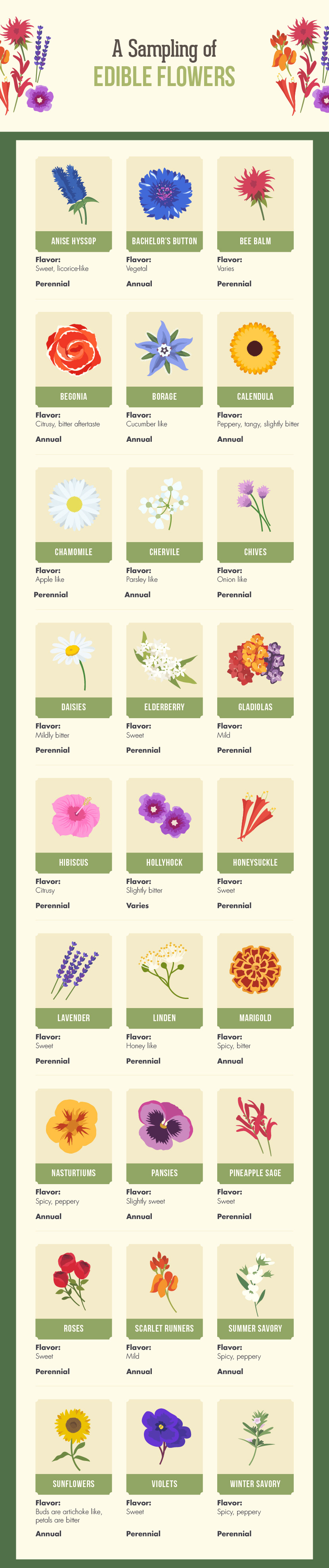 Blending Edible Landscape with Decorative: A Sample of Edible Flowers