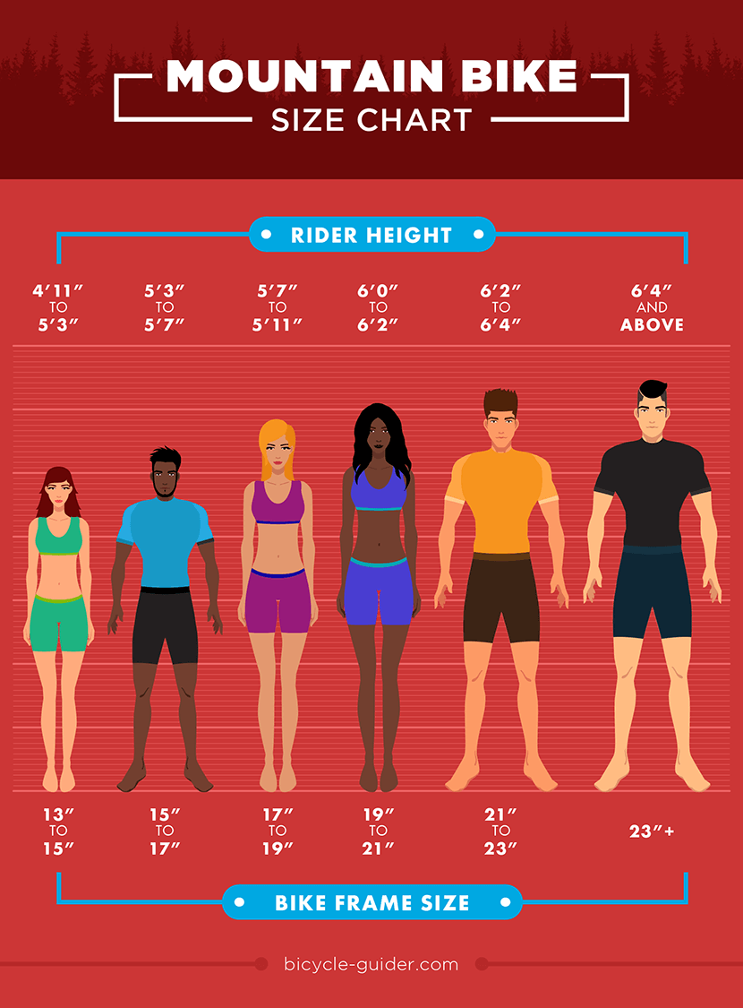 Height Chart For Mountain Bikes Size