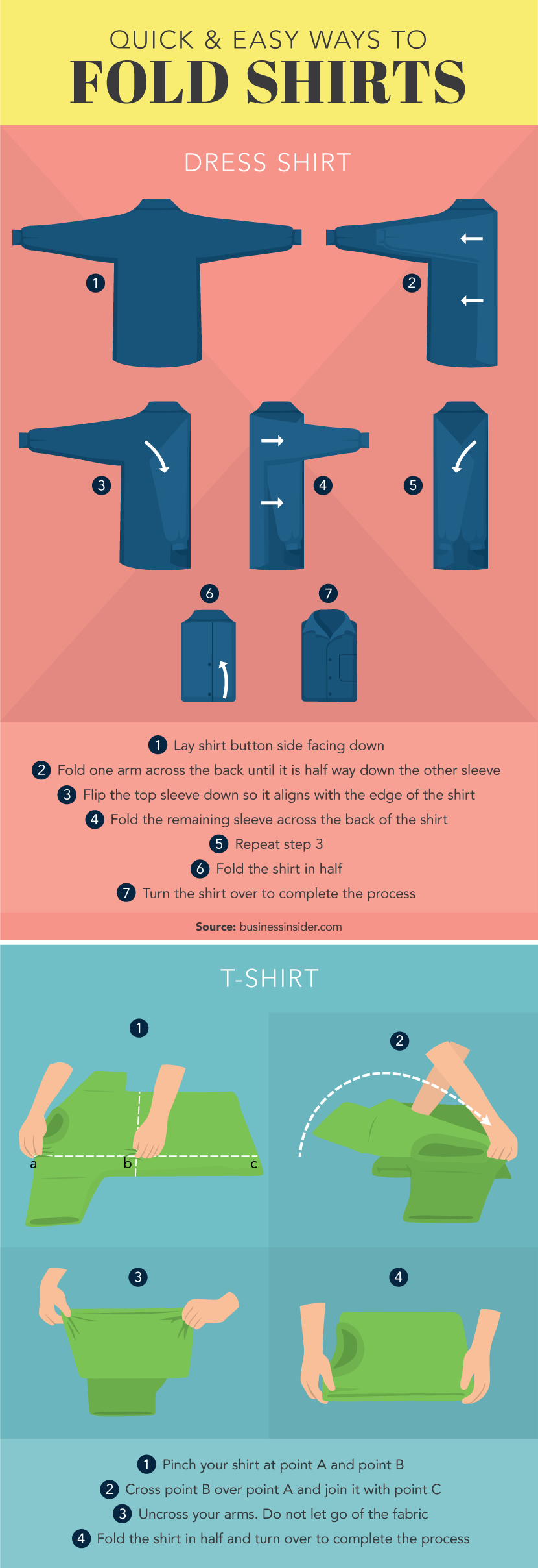 Easy Ways to Fold Shirt - Organize Your Closet