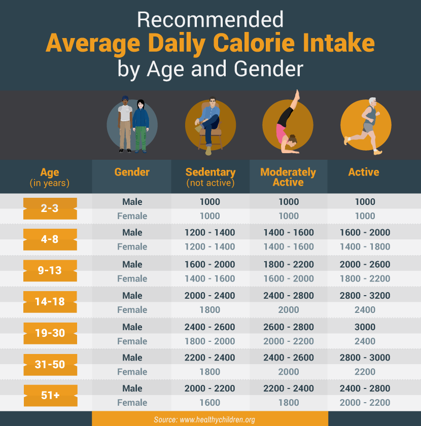 Average Calorie Intake Age and Gender - Workouts for Each Phase of Life