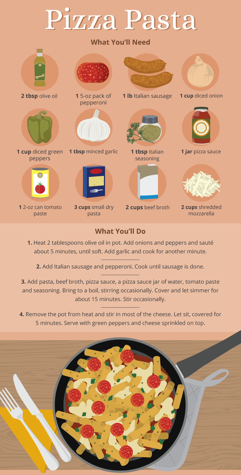 Pizza Pasta - One-Pot Meals
