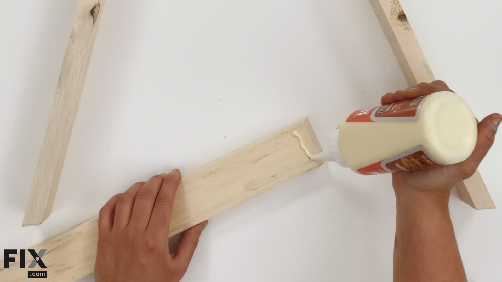 Apply Wood Glue to Joints to Build a Bulb Christmas Tree Frame