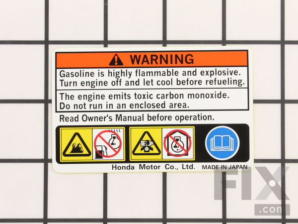 10018544-1-M-Honda-87516-ZH7-000-Mark- Operator Caution