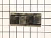 Data Plate Label – Part Number: 940678275