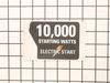 Starting Watts Label – Part Number: 940686044