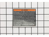 Label Warning – Part Number: N008802