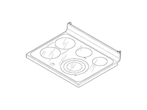 10065146-1-M-GE-WB62X22200- RANGETOP GLASS Assembly