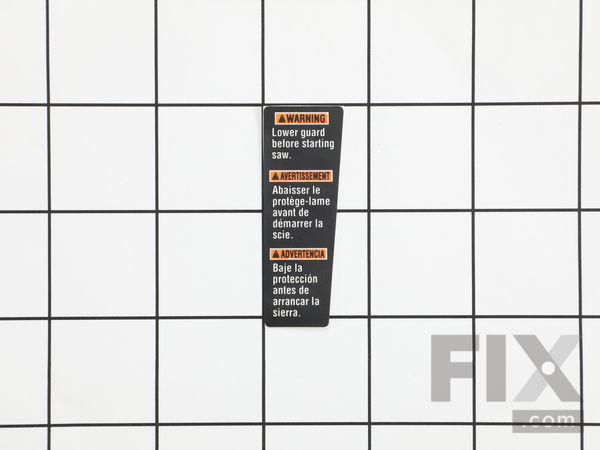 10077122-1-M-Ryobi-089037007910-Blade Guard Warning Label (lef