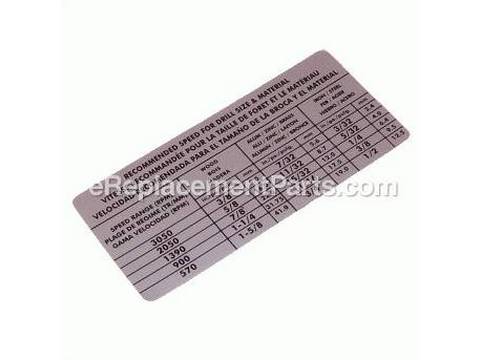 10078349-1-M-Ryobi-089140200910-Label (Speed CHART-2)