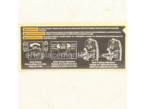 10084931-1-M-Ryobi-863209002-Blade Tracking & Adjust Label