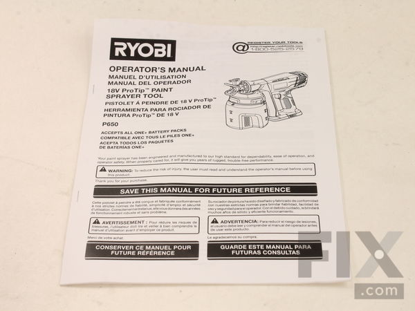 10086641-1-M-Ryobi-988000796-Manual Operators P650