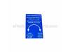Blade Tensioning Label – Part Number: S1606009