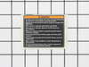 Warning Label – Part Number: 80029002901