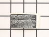 Warning Label Spanish – Part Number: 10-15-0312