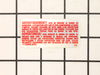 Warning Label – Part Number: 10-98-7095
