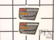 Service Nameplate – Part Number: 12-20-0800