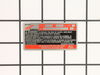 SVC Nameplate – Part Number: 12-99-2581