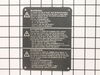 Cover,Warning – Part Number: 385195-00