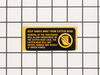 Warning Label – Part Number: 386411-00