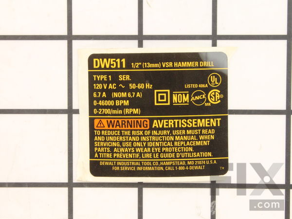 10171585-1-M-DeWALT-393357-00-NP: DW511 T1