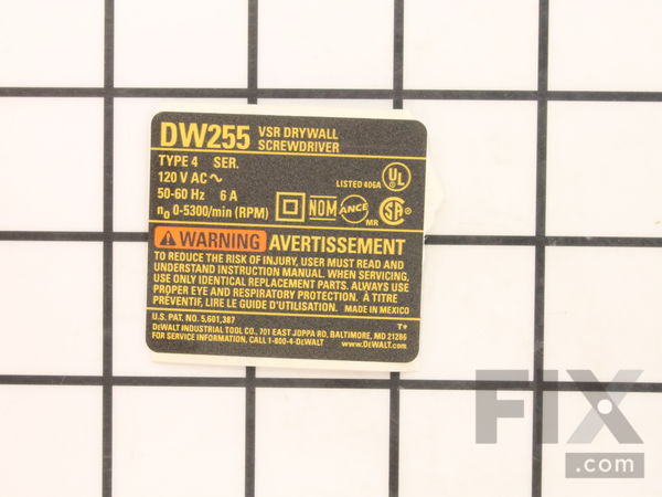 10181648-1-M-DeWALT-614535-00-Name Plate