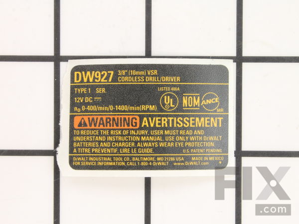 10181749-1-M-DeWALT-615619-00-Name Plate