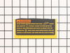 Warning Label – Part Number: 615694-00
