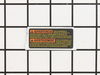 Warning Label – Part Number: 627204-00