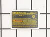 Nameplate – Part Number: N009873