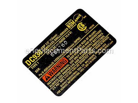 10187039-1-M-DeWALT-N009876-Nameplate