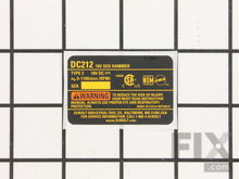 Rating Plate Dc212 Type 2 – Part Number: N044663