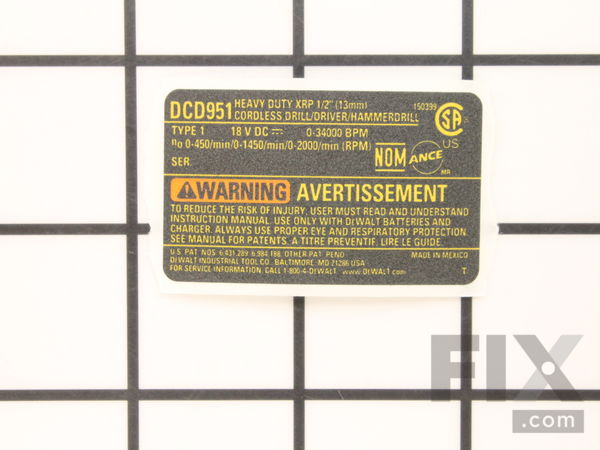 10187784-1-M-DeWALT-N047955-Nameplate
