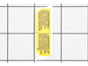 Warning Label (spa) – Part Number: N078823