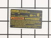 Rating Label – Part Number: N176430