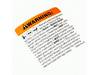 Label-Warning – Part Number: 159920