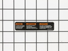 Warning Label – Part Number: DPEC003046