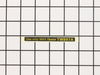 Warning Label – Part Number: RB12098