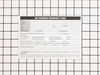 Warranty Card – Part Number: 155037