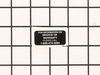 Label, MK Service Info. 2 1/8 X 1-13/16 – Part Number: 155038