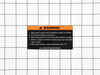 Warning Label – Part Number: 60B-272