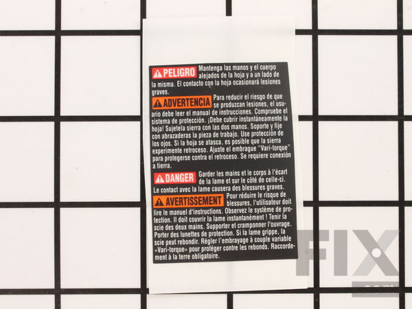 10481686-1-M-Skil-1619X04679-Warning Plate