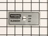 Name Plate – Part Number: 015397
